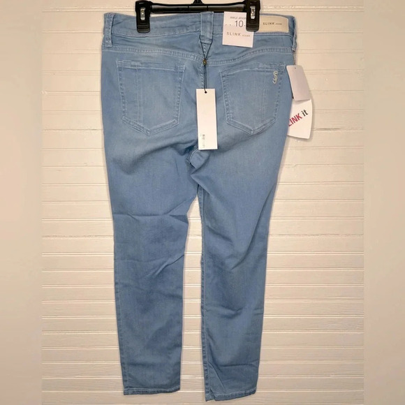 SLINK Women's Curvy Ankle Jegging Jeans Size 10 Light Blue Denim - Picture 3 of 11